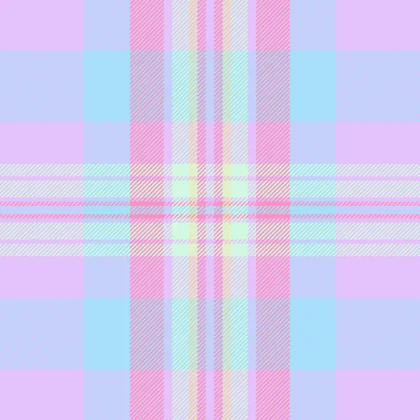 Okulsuz çek dokusu, keten kumaş desenli tekstil. Işık ve cyan renk paletinde ayrıntılı ekose vektör kumaş arkaplanı.