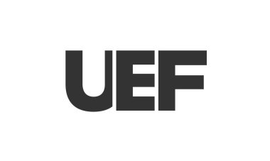 UEF logo tasarım şablonu güçlü ve modern kalın metinlerle. Basit ve minimal tipografi içeren ilk tabanlı vektör logosu. Moda şirket kimliği.