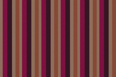 Boş doku vektör arkaplanı, çizgiler dikey desen. Sıralı çizgili kumaş. Koyu ve turuncu renklerde pürüzsüz..