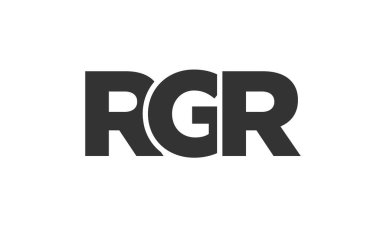 RGR logo tasarım şablonu güçlü ve modern kalın metinlerle. Basit ve minimal tipografi içeren ilk tabanlı vektör logosu. Moda şirket kimliği.