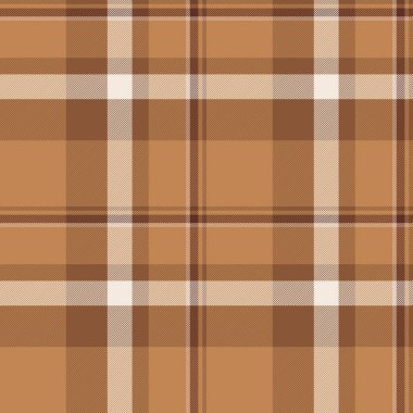 Hardal desenli kumaş, perdeli, dikişsiz tekstil ekose. Turuncu ve açık renk paletinde katlanmış tartan dokusu vektör arkaplanı.