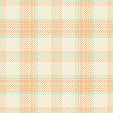 Hanuka arka planı kusursuz, renkli desenli ekose. Düğün tartan vektör dokusu turuncu ve bej renk paleti ile.
