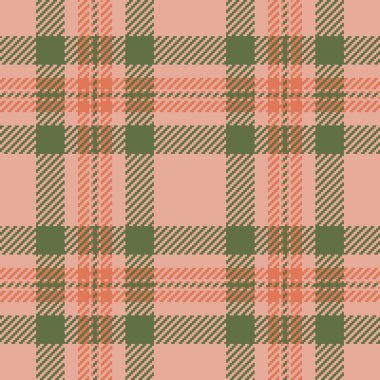 Olgun vektör desen kontrolü, kartpostal desenli ekose kumaş. Kırmızı ve yeşil renk paletinde kumaş pürüzsüz arkaplan.