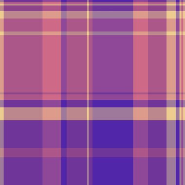 Temel kontrol desenli tartan, yakışıklı vektör dikişsiz kumaş. Pastel ve kırmızı renk paletinde tekstil arkaplan ekoseli grup dokusu.