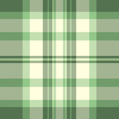 Görüntü kusursuz vektör deseni, dekorasyon arka plan kumaş ekoseli. Yeşil ve açık sarı renk paleti ile tekstil tartan dokusunu kontrol et.