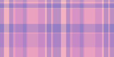 Kız şablonu kusursuz, pejmürde kumaş dokusu tekstili. Oduncu vektör arkaplan ekoseli pastel ve pembe renk paleti.