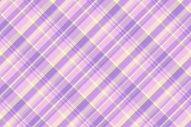 Boş, dikişsiz kumaş kontrolü, mevcut doku tartan vektörü. Durağan desen ekose arka plan tekstil ışık ve menekşe renk paleti.