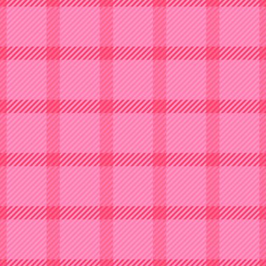 Zarif tartan ekoseli, kadınsı tekstil dikişsiz vektör. Vichy desen arka plan kumaşı pembe ve kırmızı renk paleti ile.