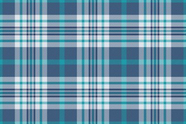 Kaliteli desenli ekose kumaş, tartan vektörünü kontrol et. Mavi ve beyaz renk paletinde pürüzsüz tekstil arkaplan kumaşı at.