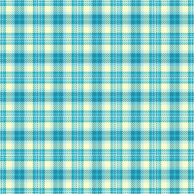 Bandananın vektör dokusu, oturma odası arkaplan tartan tekstili. Makine kumaşı. Ekoseli kumaş. Cyan ve açık renk paletinde kontrol et..