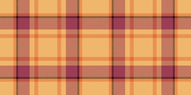 Çatı katı ekose tartan vektörü, doku dokusunu kontrol ediyor. Turuncu ve kırmızı renk paletinde Meksika 'nın kusursuz arka plan tekstil deseni.