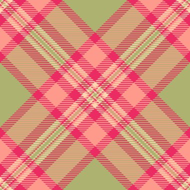 Arka plan ekose kumaşı boyası, Meksika tekstil tartan vektörü. Kırmızı ve kireç rengi paletindeki pürüzsüz desenleri kontrol et.