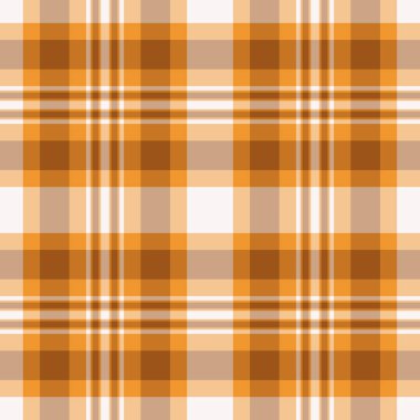 Ekose vektör kontrolü, karalama kumaş kumaş tartan. Turuncu ve lavanta rengi palet renginde ürünün dikdörtgen desensiz deseni.