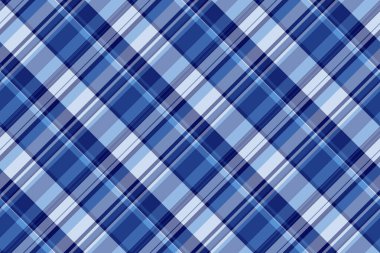 Dekorasyon tekstil dikişsiz vektör, basit kumaş kontrol dokusu. Mavi ve açık renk paletinde ekose ekose arkaplan geliştirme deseni.