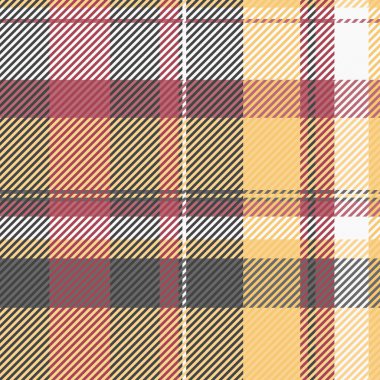 Doğulu desenli ekoseli, ince kumaşlı kumaş taşıyıcısı. Kehribar ve kırmızı renk paletinde zengin tartan dokusunu kontrol et.