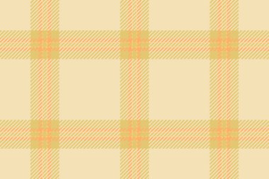 Ekoseli kumaş, 1950 'lerin kusursuz tartan kumaşı. Giysi vektörü dokusu buğday ve sarı renk paletinde tekstil deseni.