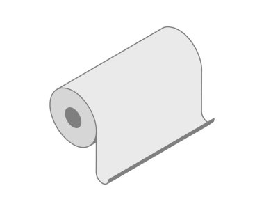 Tekstil rulo vektör simgesi. Kağıt tüp illüstrasyon tasarımı mutfak havlusu, halı, kaydırma ne adam ya da kumaş.