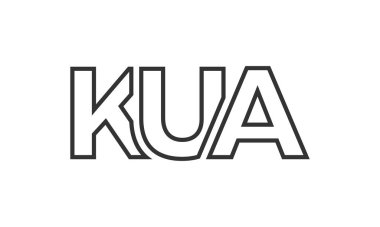 KUA logo tasarım şablonu güçlü ve modern kalın metin ile. Basit ve minimal tipografi içeren ilk tabanlı vektör logosu. Moda şirket kimliği.