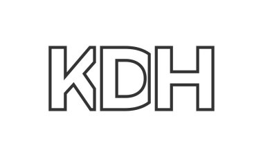 KDH logo tasarım şablonu güçlü ve modern kalın metin ile. Basit ve minimal tipografi içeren ilk tabanlı vektör logosu. Moda şirket kimliği.