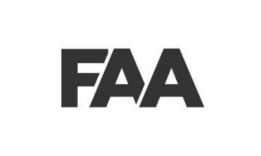FAA logo tasarım şablonu güçlü ve modern kalın metinlerle. Basit ve minimal tipografi içeren ilk tabanlı vektör logosu. Moda şirket kimliği.