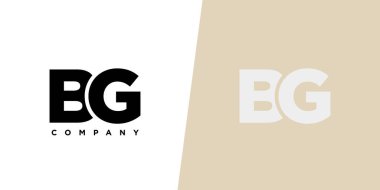 B ve G harfi, BG logo tasarım şablonu. İlk tabanlı asgari monogram logosu.