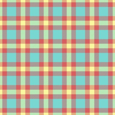 Uzayın arkaplansız tartan, geometrik vektör ekose kumaşı kopyala. Doku tekstil denetimini kırmızı ve gök mavisi renk paletinde denetler.