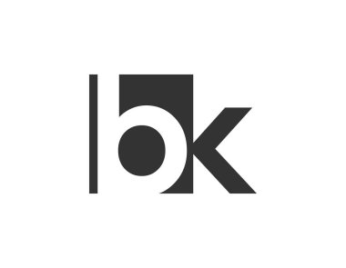 BK yaratıcı geometrik başlangıç tabanlı modern ve minimal logo. B harfi modaya uygun yazı tipleri.