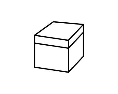 Teslimat vektör simgesi. Kargo karton kutu simgeleri. Karton paket imzalama çizgisi geometrik şekilleri.