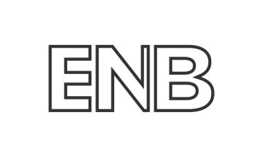 ENB logo tasarım şablonu güçlü ve modern kalın metinlerle. Basit ve minimal tipografi içeren ilk tabanlı vektör logosu. Moda şirket kimliği.