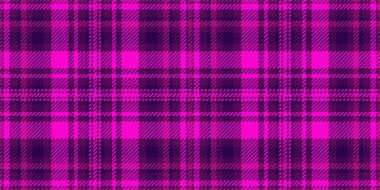 Mutlu desenli tartan dokusu, tekstil kumaş kontrolü. Manzara vektörü ekoseli arka plan mor ve parlak renk paletinde pürüzsüz.