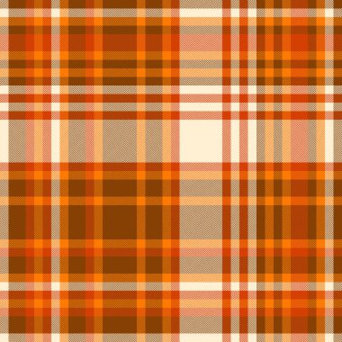 Ekose ekose desenli, Kelt tekstil pürüzsüz arka plan. Sessiz doku denetimi vektör kumaşı turuncu ve badem rengi paleti ile.