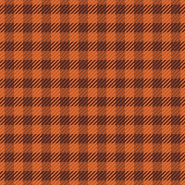 Dekorasyon kumaş kontrolü, arapça dikişsiz tartan arka plan. Vogue tekstil vektör ekoseli deseni turuncu ve kırmızı renk paletinde.