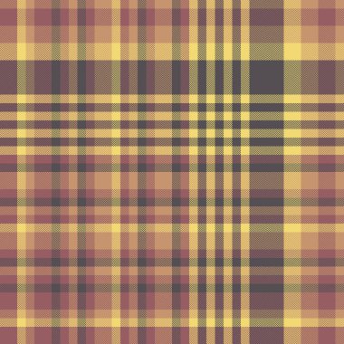 Geometrik ekose kumaş, yapıda dikişsiz tekstil deseni. Kırmızı ve gri renk paletinde vektör tartan arkaplan kontrolünü tekrarla.