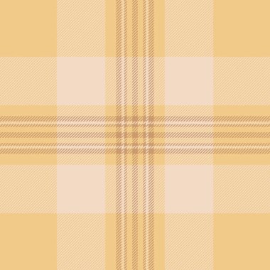 Kürklü ekose tarama geçmişi, muhteşem kumaş kumaşı. Kehribar ve açık renk paletinde farklı dokular ve pürüzsüz vektör deseni.