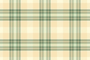 Karnaval tekstil dokusu kusursuz, dünya çapında kumaş tartan kontrolü. Işık ve buğday renginde arkaplan ekose şablon vektörü.