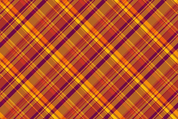 stock vector Duvet cover fabric texture check, overlayed background plaid seamless. Daisy tartan vector textile pattern in red and orange colors palette.