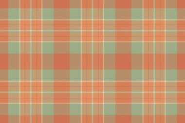 Noel kumaşı tartan vektörü, lifli özgeçmiş kontrolü. İspanyol desensiz ekoseli turuncu ve pastel renk paleti..