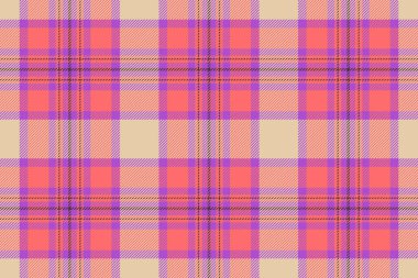 Ağ desenli arka plan, pazen desenli tekstil vektörü. Mat kontrol ekose kumaş kırmızı ve mor renk paleti.
