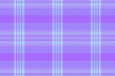 Mozaik arkaplan desenli tartan, ekoseli kumaş dikişsiz. Mor ve mavi renkli tekstil dokusu vektörü boyanıyor.