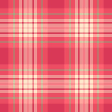 Kadın tartan vektör kontrolü, erkek gömleği desenli kumaş. Kırmızı ve pastel renk paletinde kız deseni kusursuz arkaplan kumaşı.