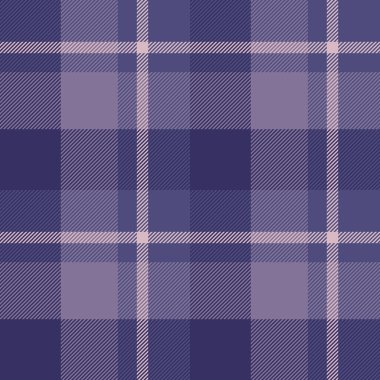 Nazik ekose kumaş, naylon kumaş dokusu vektörü. Çivit ve Pastel renk paletinde çizik olmayan desen kontrol arkaplanı.