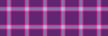 Örgü kumaş, ekoseli kumaş, podyum arka planda tartan kumaş. Mor ve parlak renk paletinde koltuk dokusu kontrol şablonu vektörü.