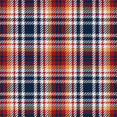 İskoç ekosesinin kusursuz deseni. Kumaş dokusunu kontrol ederek tekrarlanabilir arkaplan. Çizgili tekstil izinin düz vektör arkaplanı.