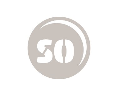 Yani spor amblemi ya da takım logosu. Top dükkanı, spor şirketi, eğitim, kulüp rozeti için S ve O harflerinin birleşimi olan top logosu..