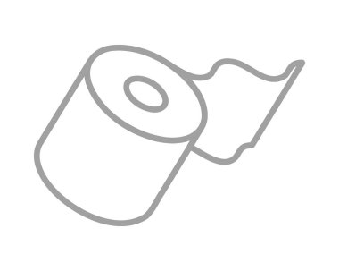 Tuvalet kağıdı rulosu veya tüp ikonu tasarımı, wc için şablon. Banyo temizliği ikonları, mutfak havlusu. Boş yumuşak kaydırma ürünleri.