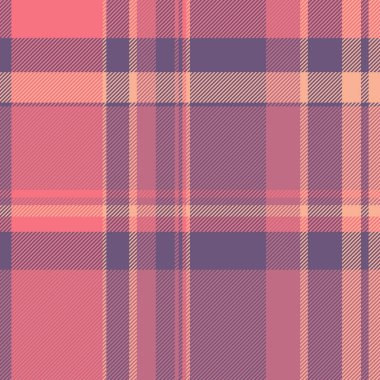 Romantik ekose desenli tartan, kışın dokumasız. Kırmızı ve mor renk paletinde arkaplan vektör kumaşı dokusunu okşa.