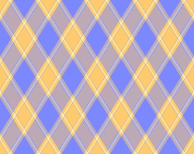 Argyle geometrik eşkenar dörtgenin kusursuz deseni. Harlequin duvar kağıdı tasarımını kontrol et. Web geçmişi için klasik elmas şekilli tekstil malzemesi, baskı kumaşı, kazak, ambalaj kağıdı, hediye kartı, davetiye.