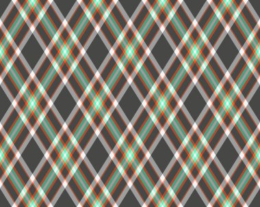 Argyle geometrik eşkenar dörtgenin kusursuz deseni. Harlequin duvar kağıdı tasarımını kontrol et. Web geçmişi için klasik elmas şekilli tekstil malzemesi, baskı kumaşı, kazak, ambalaj kağıdı, hediye kartı, davetiye.