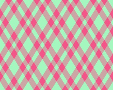 Argyle geometrik eşkenar dörtgenin kusursuz deseni. Harlequin duvar kağıdı tasarımını kontrol et. Web geçmişi için klasik elmas şekilli tekstil malzemesi, baskı kumaşı, kazak, ambalaj kağıdı, hediye kartı, davetiye.