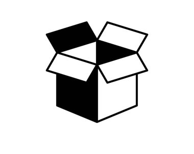 Teslimat vektör simgesi. Kargo karton kutu simgeleri. Karton paket imzalama çizgisi geometrik şekilleri.